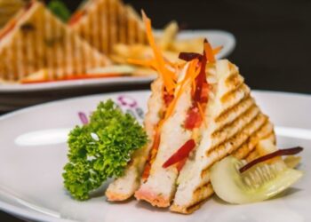 Mumbai style veg club sandwich