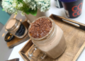 Café-style frothy hot chocolate coffee made with homemade premix and coffee foam
