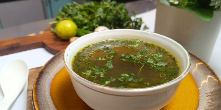 Simple Refreshing and flavorful garlic Lemon Coriander Soup for winter comfort.
