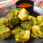 High-protein vegetarian snack packed with bold garlic and green chilli flavor